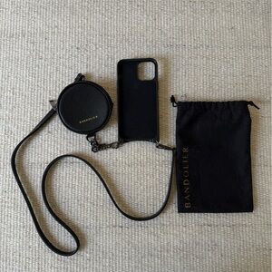 Bandolier Black Crossbody Phone Case with Pouches